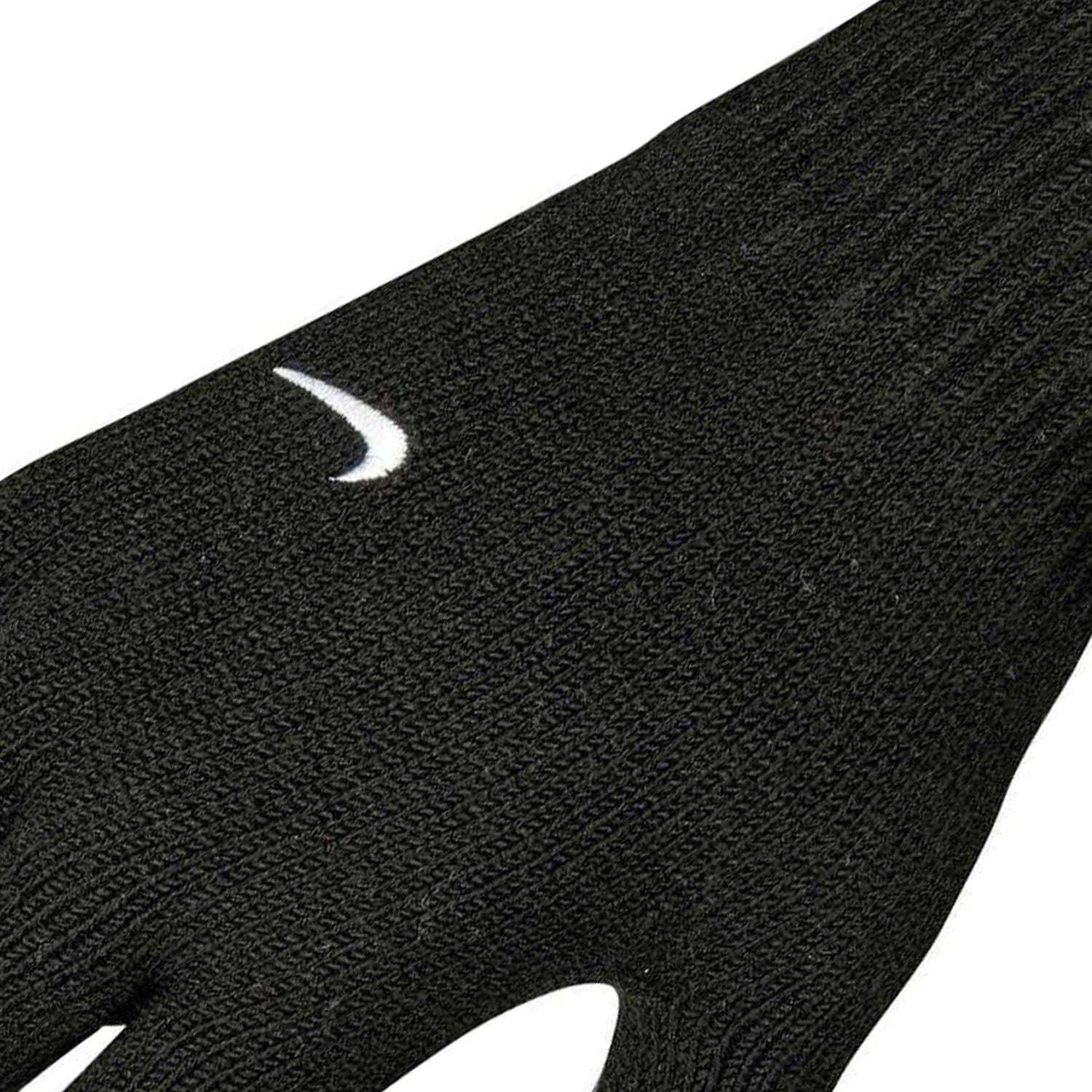 Black - Back - Nike Unisex Adult Ribbed Cuff Knitted Swoosh Gloves