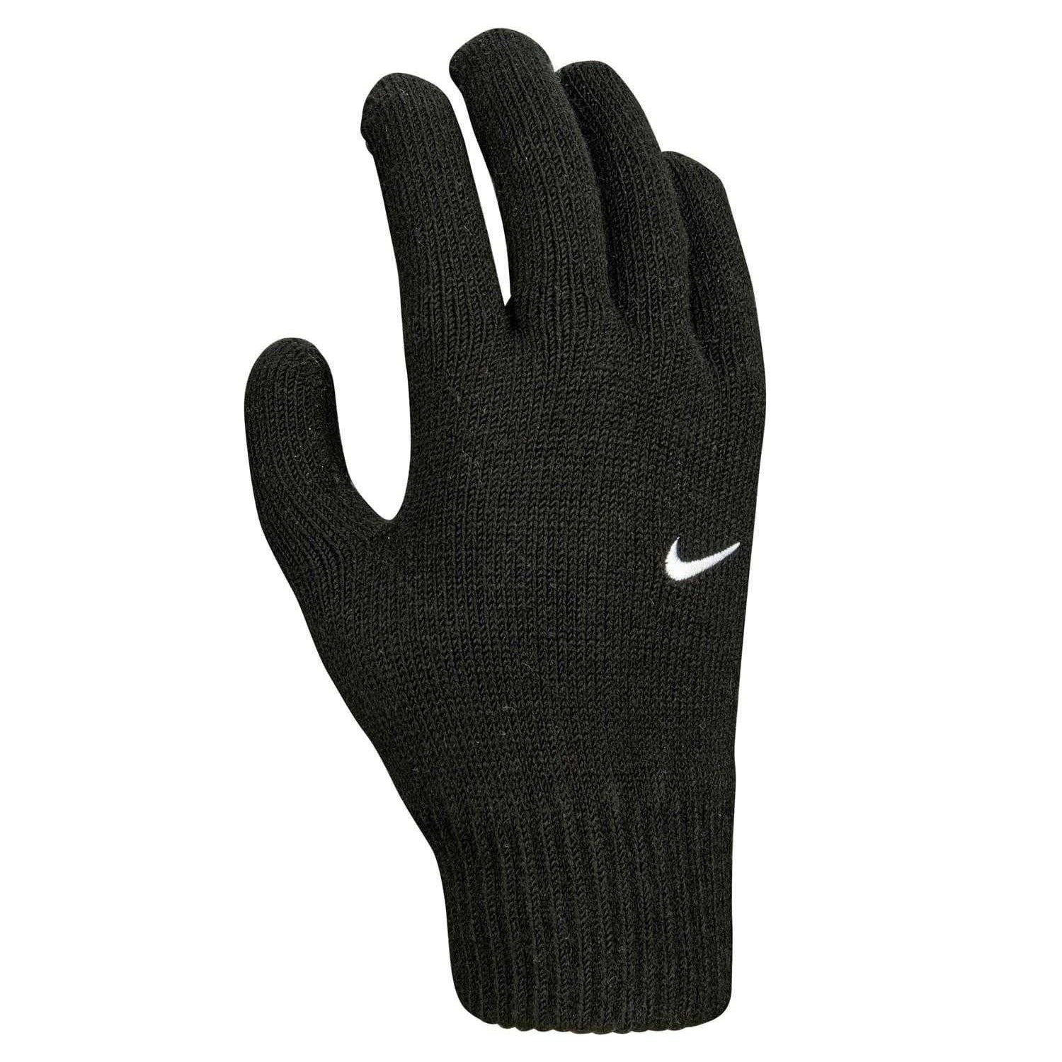 Black - Front - Nike Unisex Adult Ribbed Cuff Knitted Swoosh Gloves