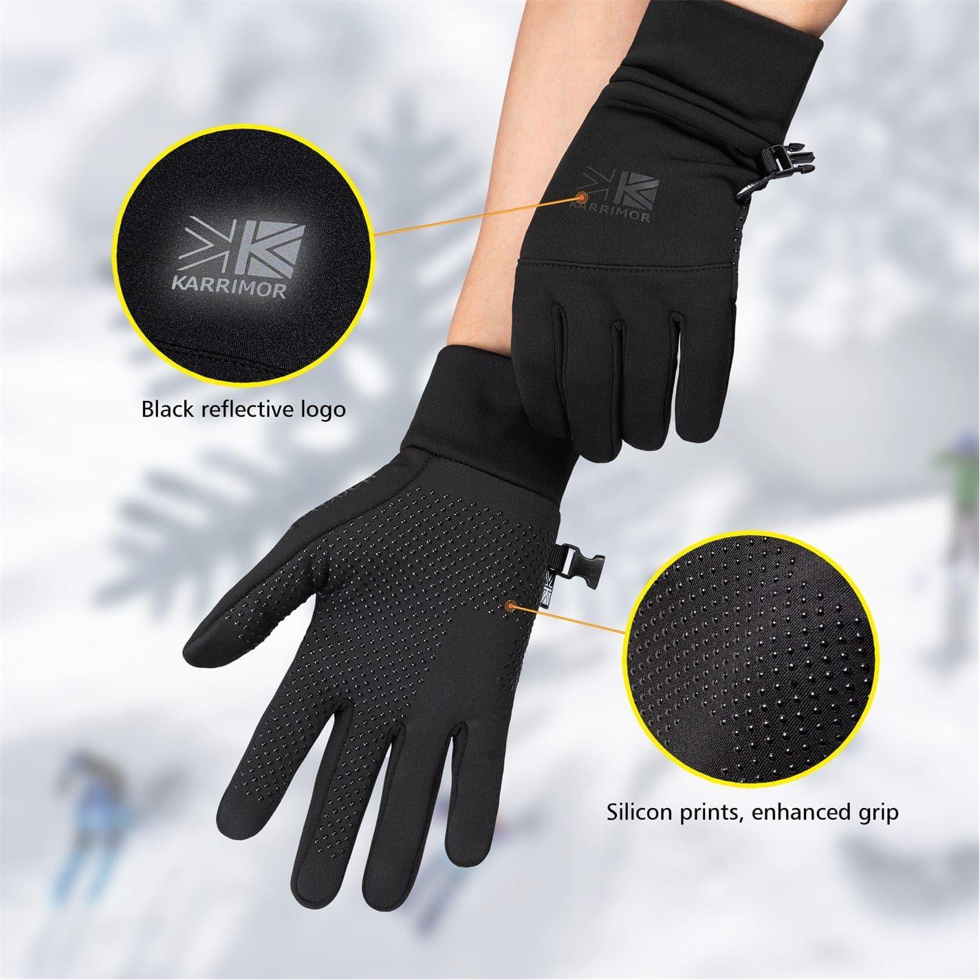 Black - Side - Karrimor Womens-Ladies Thermal Gloves