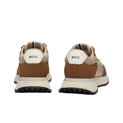 Brown - Back - Boss Mens Jonah Suede Trainers