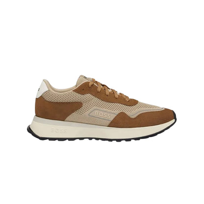 Brown - Side - Boss Mens Jonah Suede Trainers
