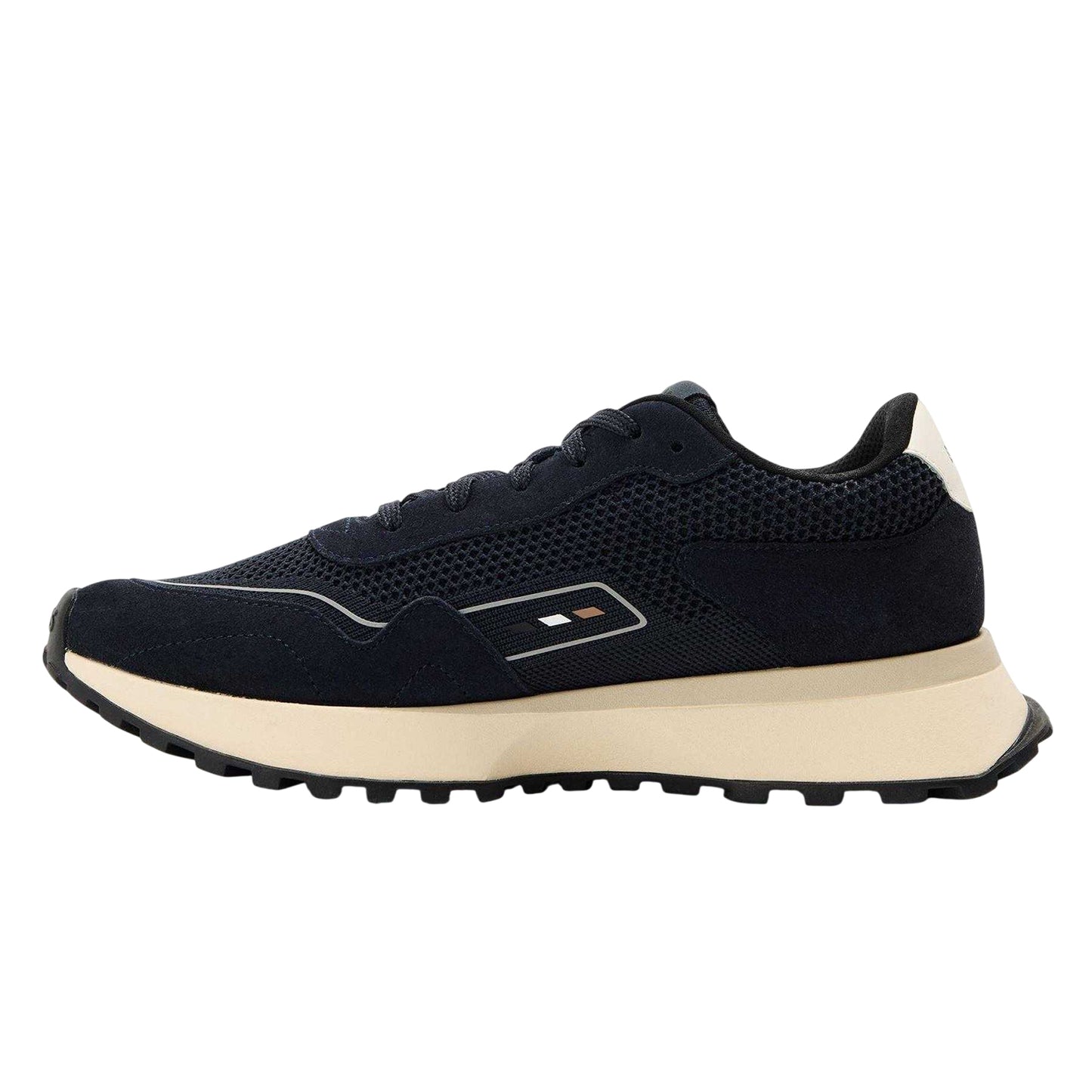 Dark Blue - Side - Boss Mens Jonah Suede Trainers