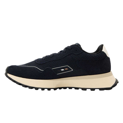 Dark Blue - Side - Boss Mens Jonah Suede Trainers