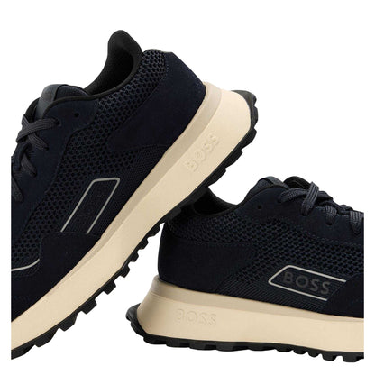 Dark Blue - Pack Shot - Boss Mens Jonah Suede Trainers