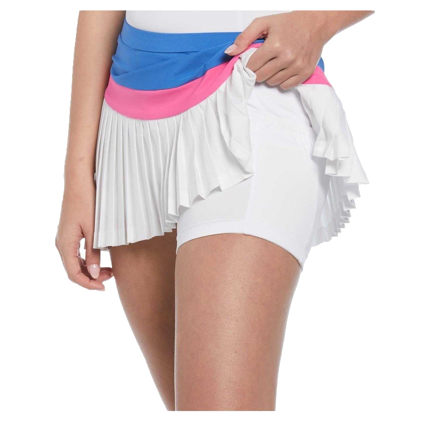 Nebulas Blue - Side - Original Penguin Womens-Ladies Asymmetric Tennis Skort
