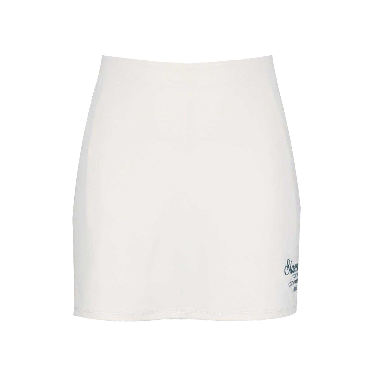 White - Front - Slazenger Womens-Ladies Logo Printed Slim Tennis Skort