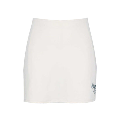 White - Front - Slazenger Womens-Ladies Logo Printed Slim Tennis Skort