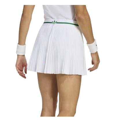 White - Back - Adidas Womens-Ladies Pleated Tennis Skort