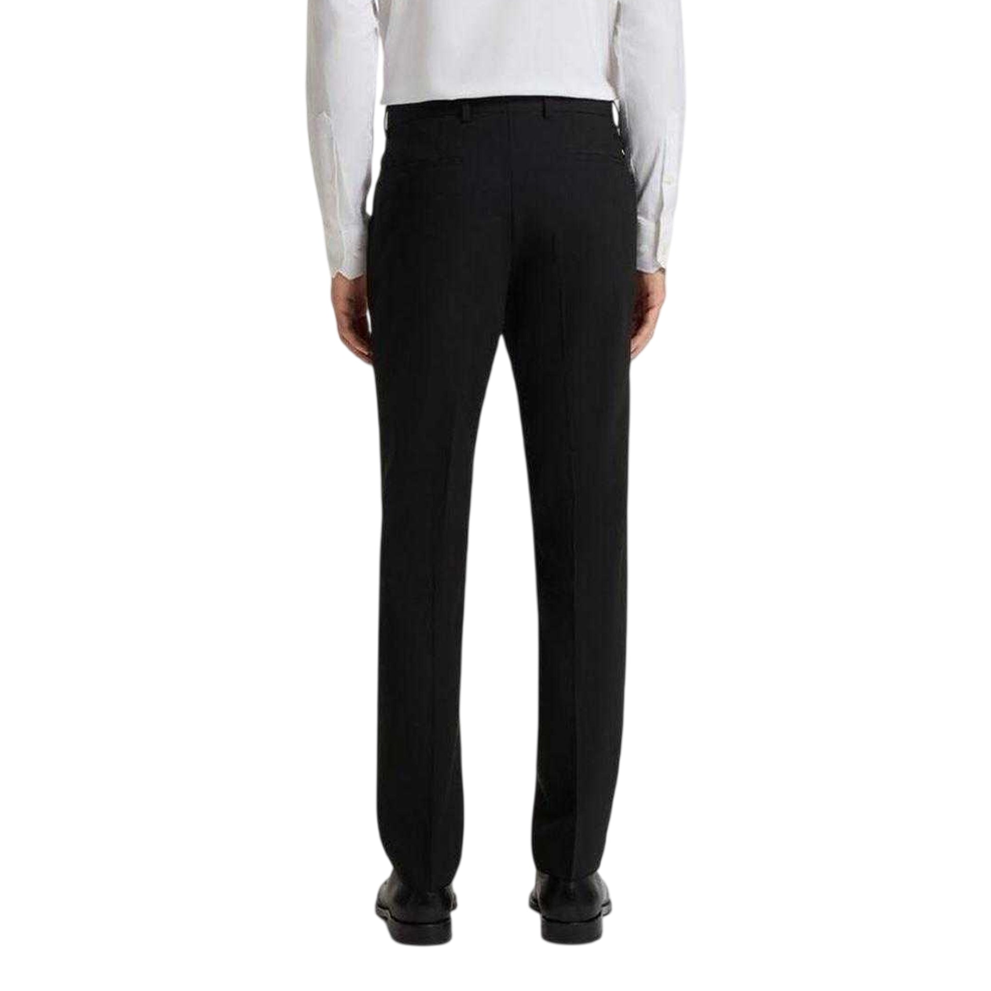 Black - Back - Boss Mens H-Genius Virgin Wool Trousers