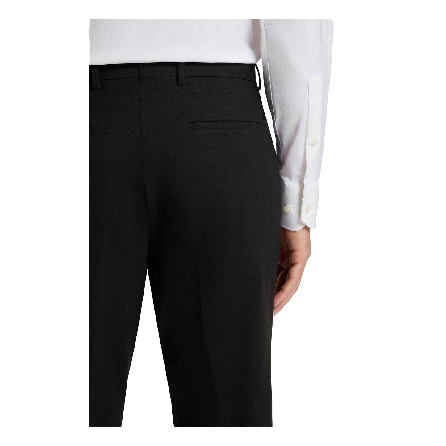 Black - Side - Boss Mens H-Genius Virgin Wool Trousers
