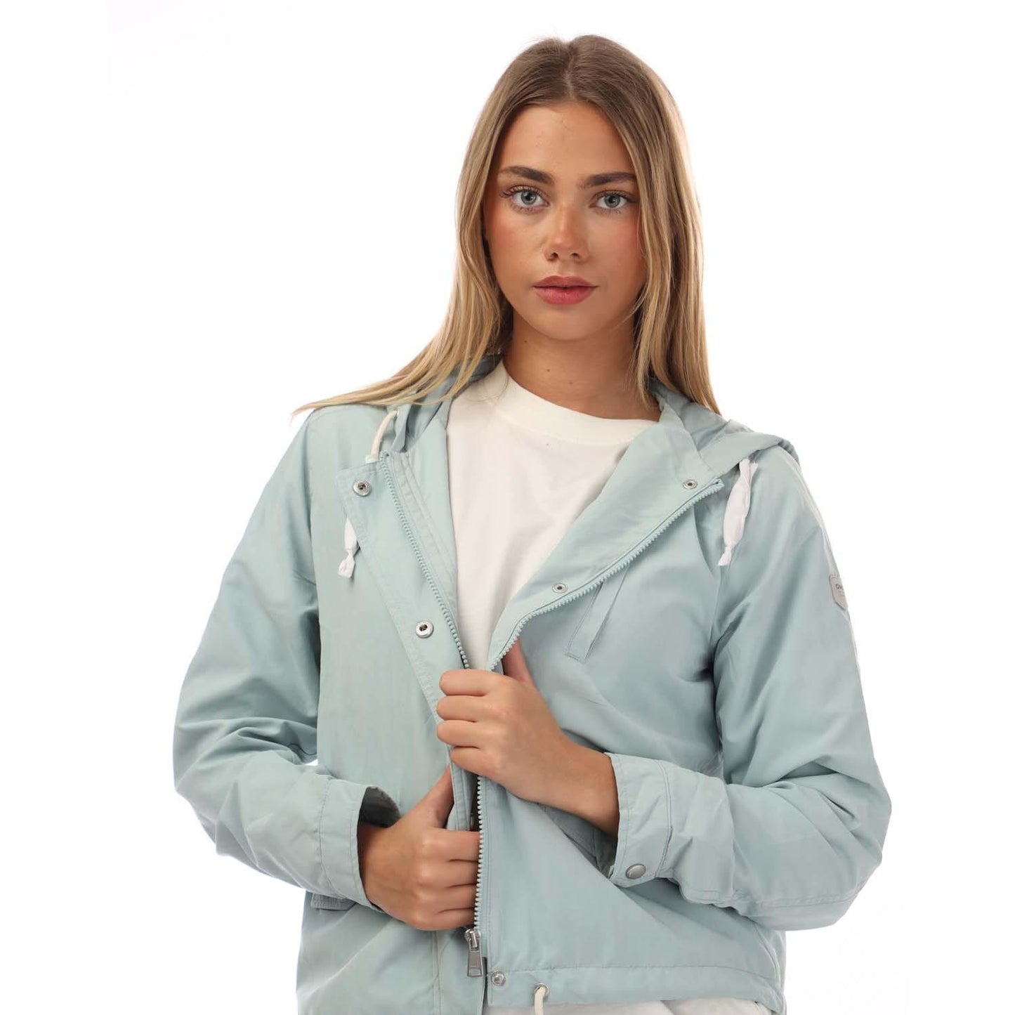 Grey-Blue - Side - Only Womens-Ladies Skylar Spring Hooded Jacket