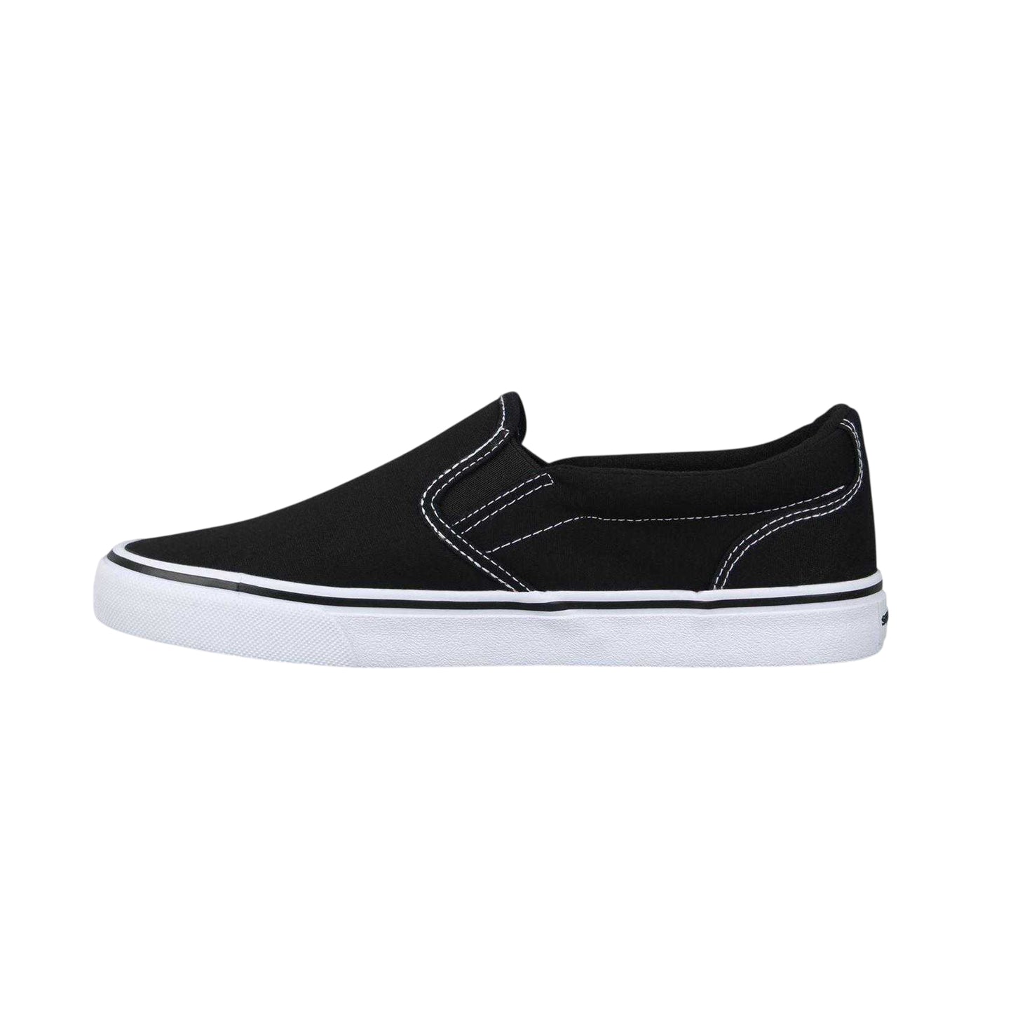 Black-White - Back - SoulCal Mens Canvas Flat Trainers