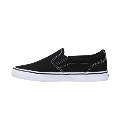 Black-White - Back - SoulCal Mens Canvas Flat Trainers