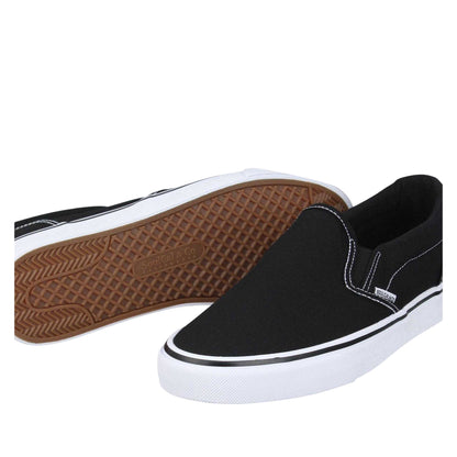 Black-White - Lifestyle - SoulCal Mens Canvas Flat Trainers