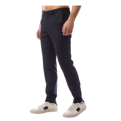 Dark Blue - Side - Hugo Mens Hesten Wool Blend Trousers