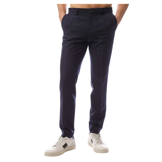 Dark Blue - Front - Hugo Mens Hesten Wool Blend Trousers