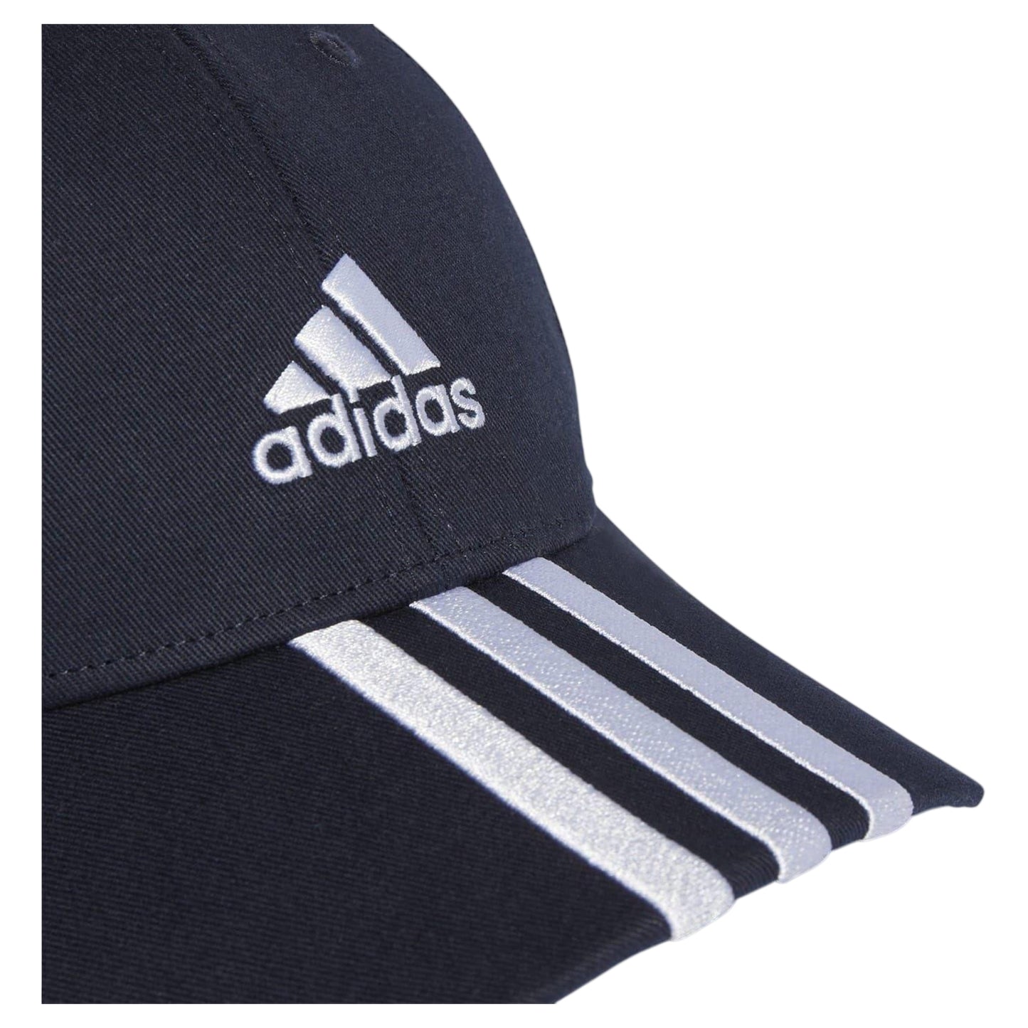 Navy-White - Side - Adidas Childrens-Kids 3 Stripes Baseball Cap