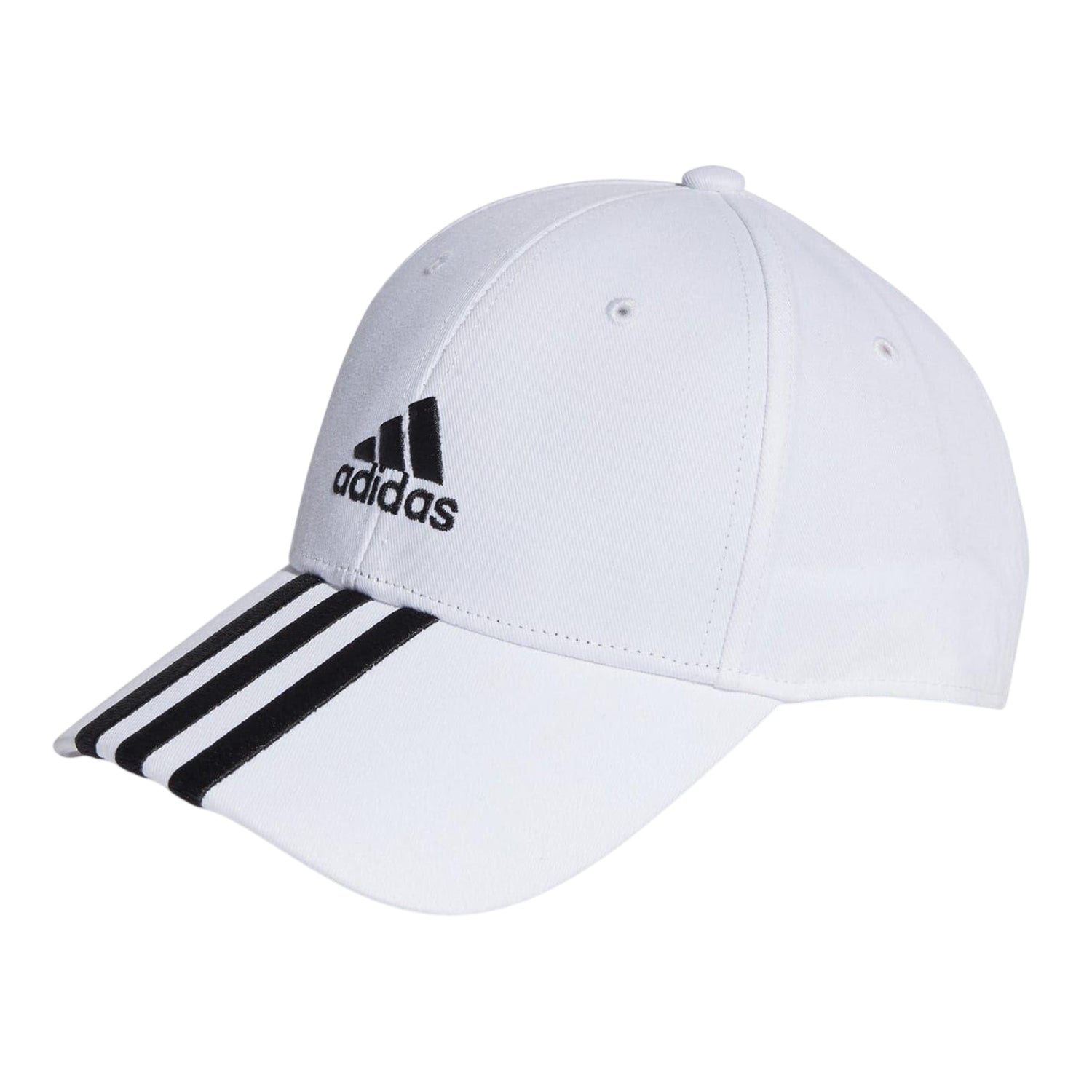 White-Black - Front - Adidas Childrens-Kids 3 Stripes Baseball Cap