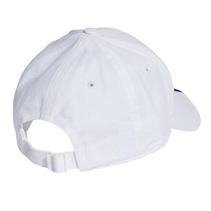 White-Black - Back - Adidas Childrens-Kids 3 Stripes Baseball Cap