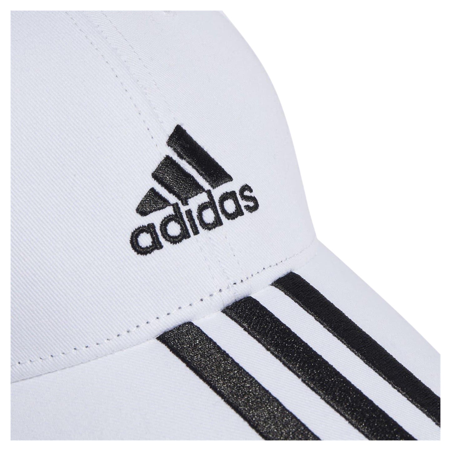 White-Black - Side - Adidas Childrens-Kids 3 Stripes Baseball Cap