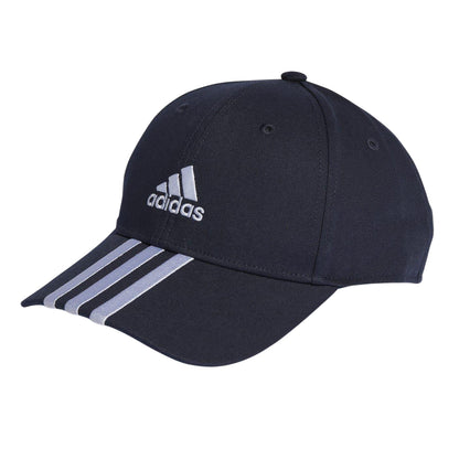 Navy-White - Front - Adidas Childrens-Kids 3 Stripes Baseball Cap
