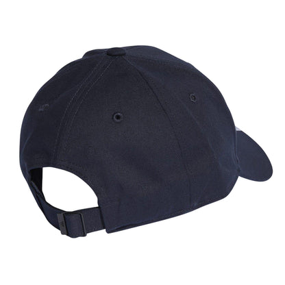 Navy-White - Back - Adidas Childrens-Kids 3 Stripes Baseball Cap