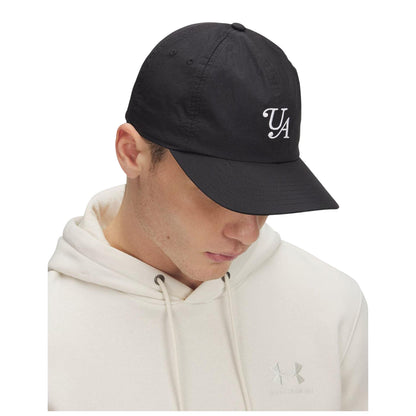 Black - Side - Under Armour Mens Embroidered Logo Nylon Cap