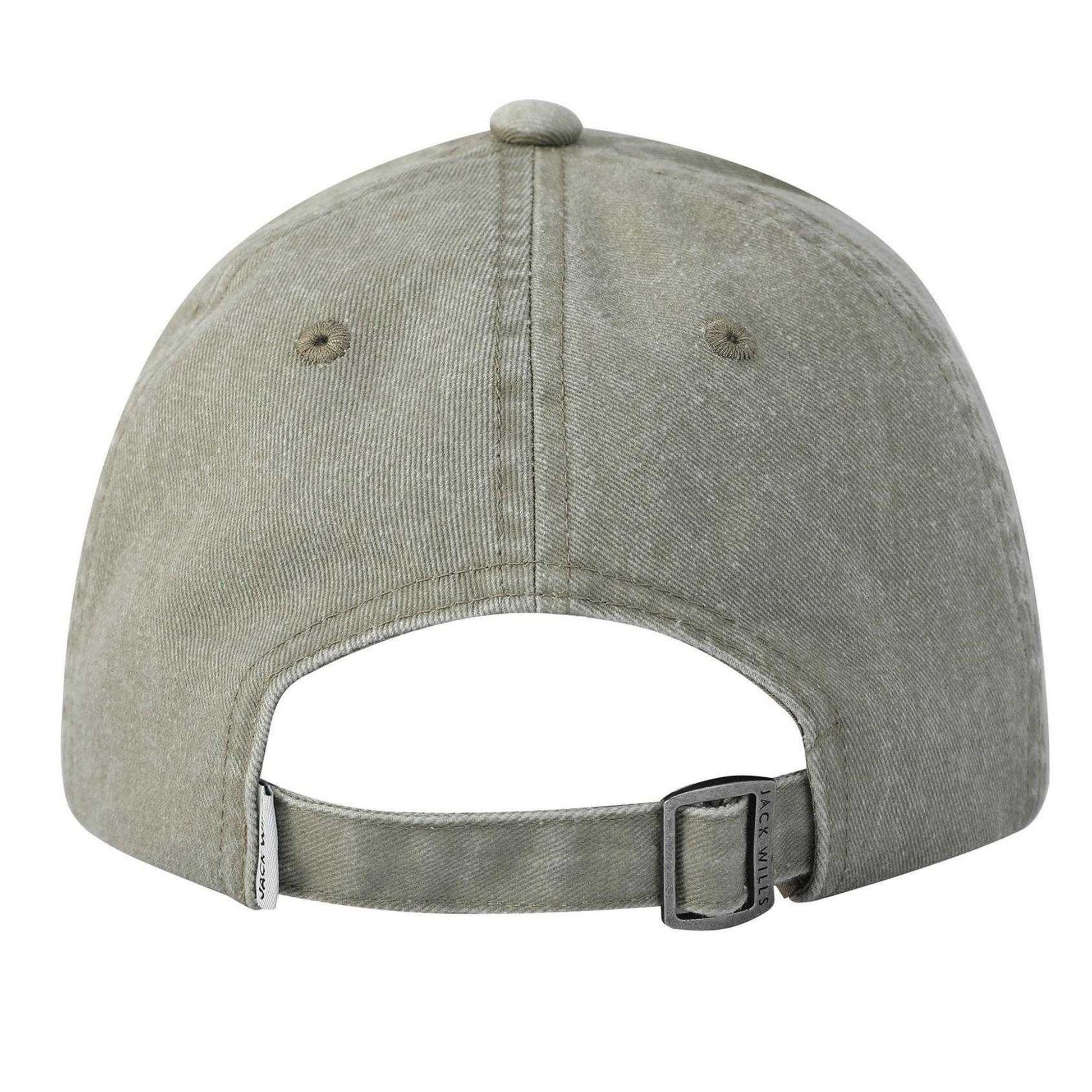 Khaki Green - Back - Jack Wills Mens Washed Cotton Baseball Cap