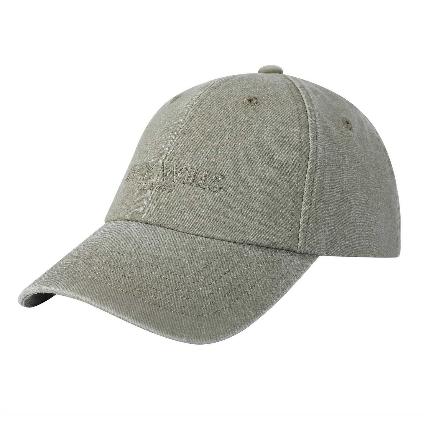 Khaki Green - Back - Jack Wills Mens Washed Cotton Baseball Cap