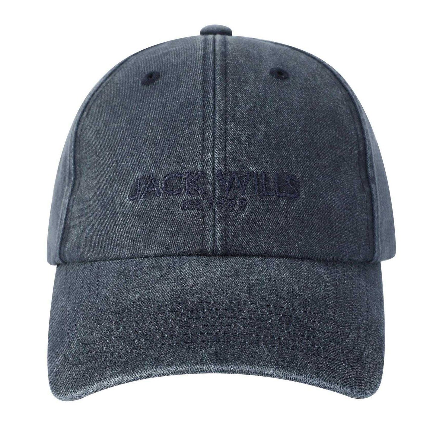 Black - Front - Jack Wills Mens Washed Cotton Baseball Cap