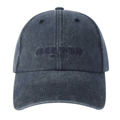 Black - Front - Jack Wills Mens Washed Cotton Baseball Cap