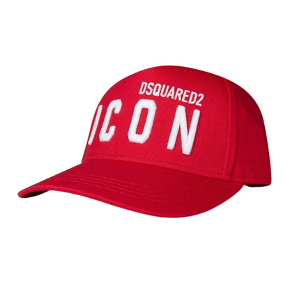 Tango Red - Side - DSquared2 Childrens-Kids Icon Logo Cotton Baseball Cap
