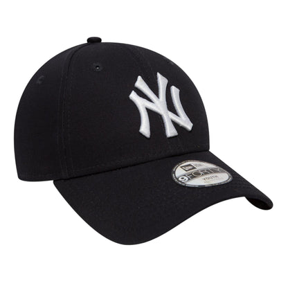 Navy-White - Side - New Era Childrens-Kids 9Forty Cotton Baseball Cap