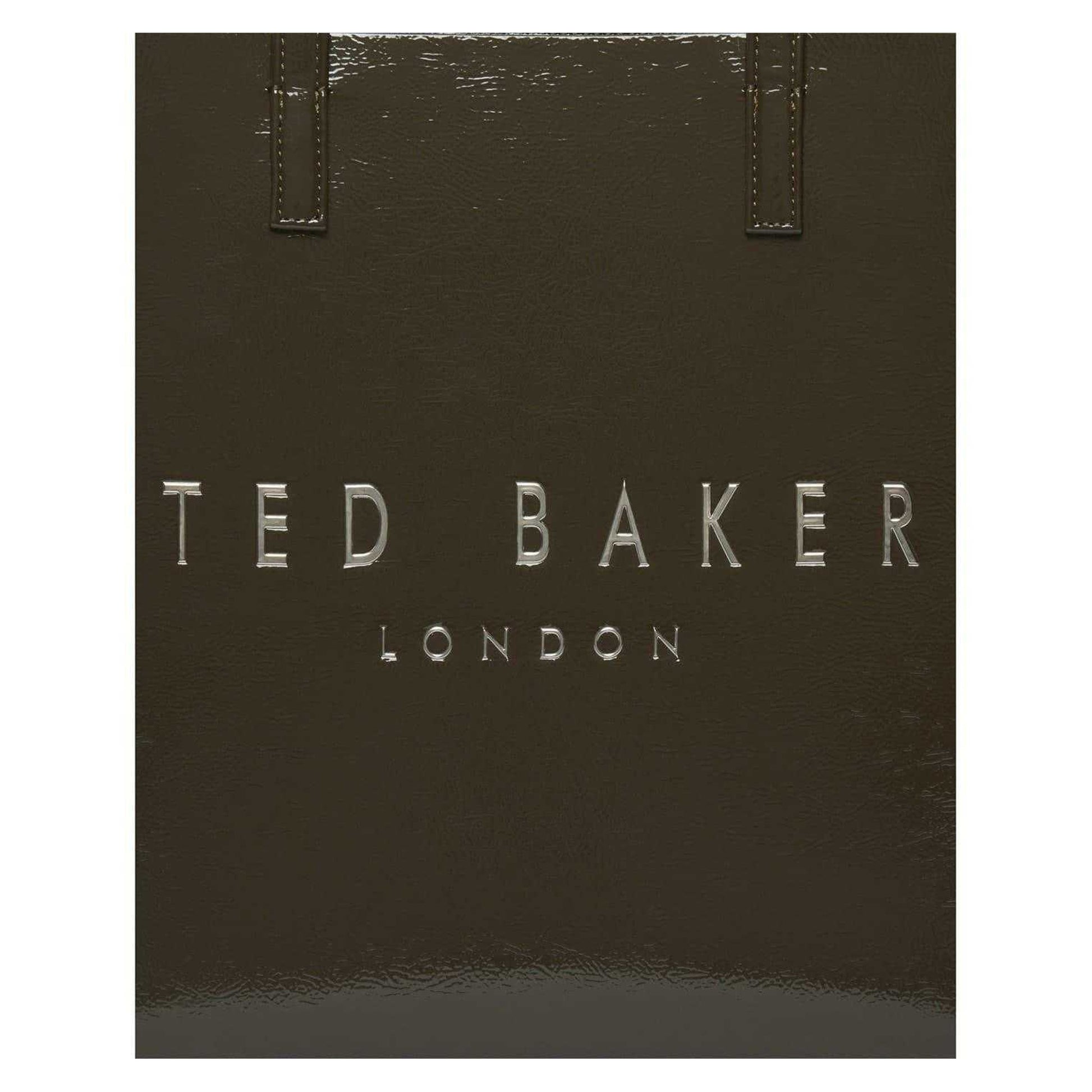 Khaki Green - Side - Ted Baker Logo Tote Bag