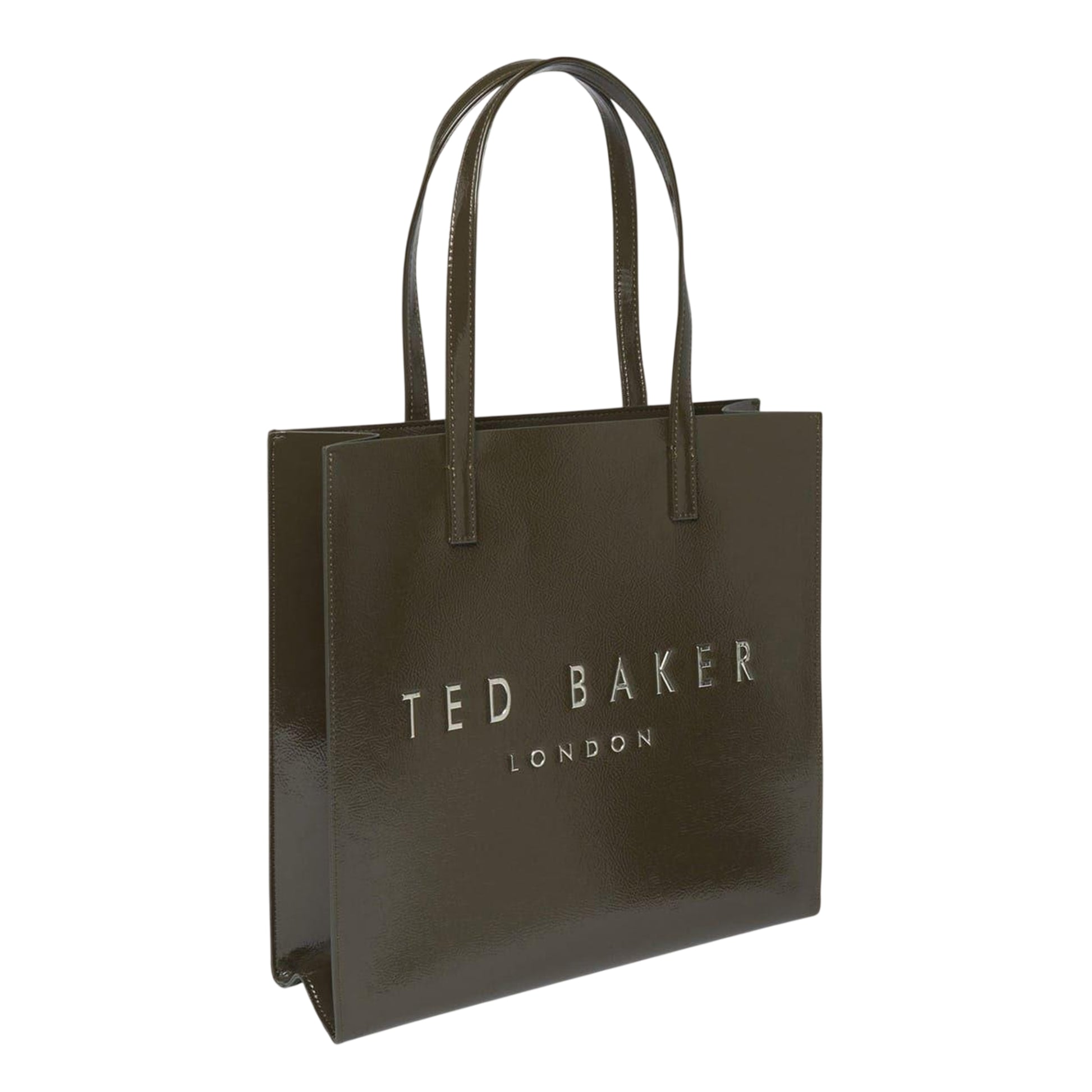 Khaki Green - Front - Ted Baker Logo Tote Bag