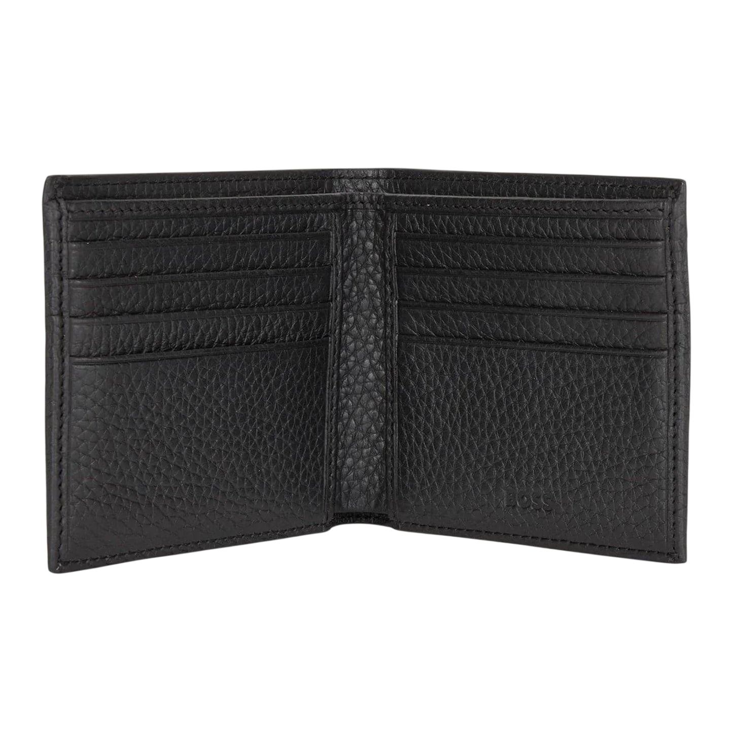 Navy - Back - Boss Crosstown Bi-Fold Leather Wallet