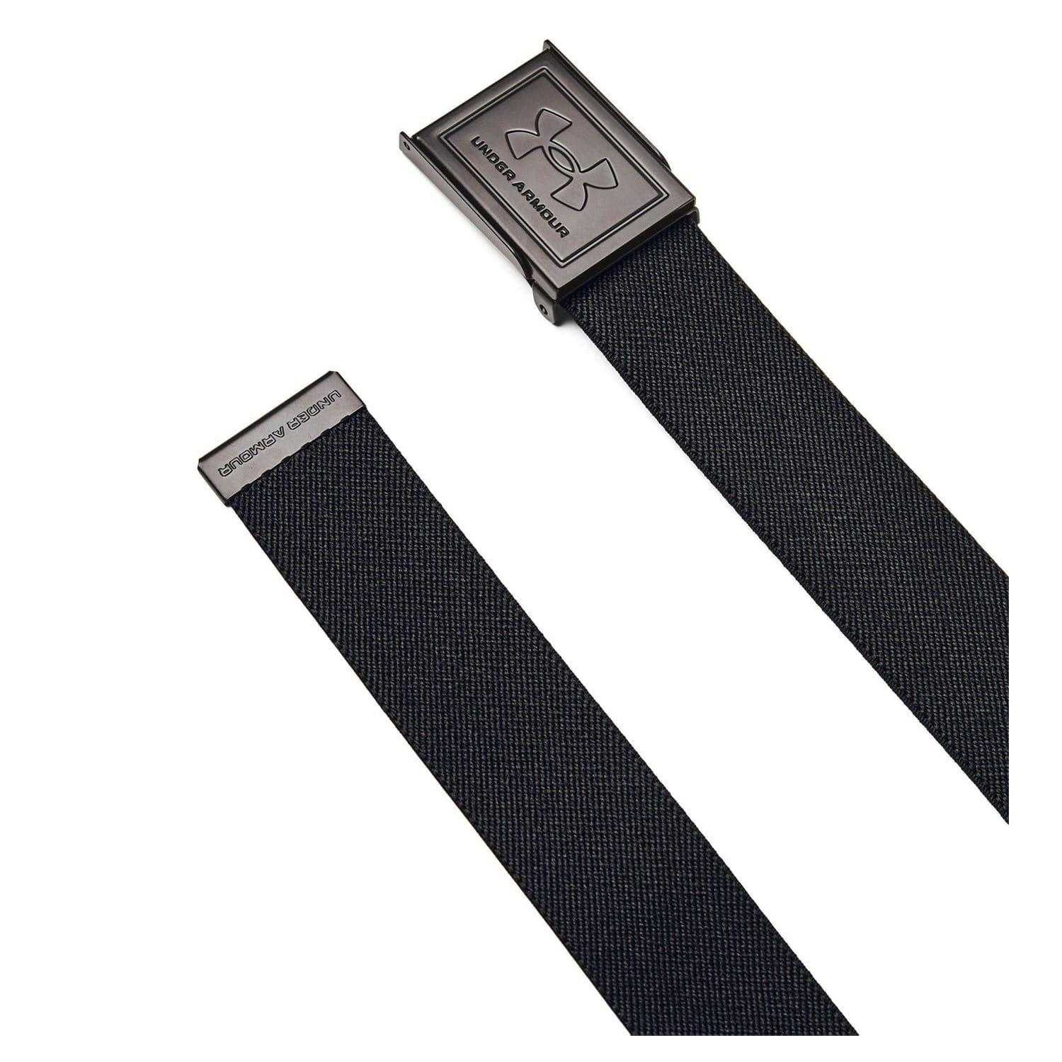 Black - Back - Under Armour Mens Drive Webbing Stretch Belt