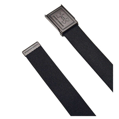 Black - Back - Under Armour Mens Drive Webbing Stretch Belt