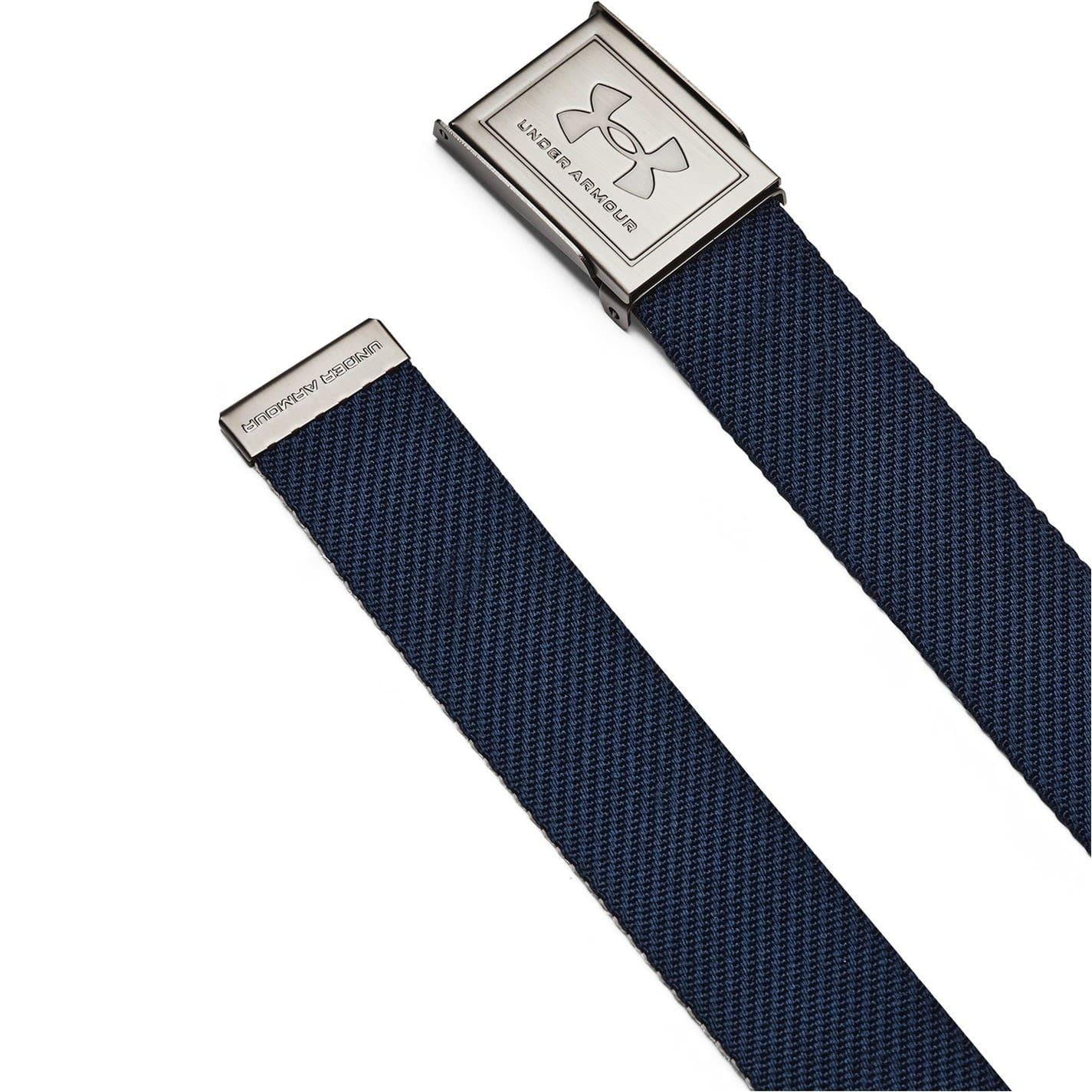 Academy Blue - Side - Under Armour Mens Drive Webbing Stretch Belt