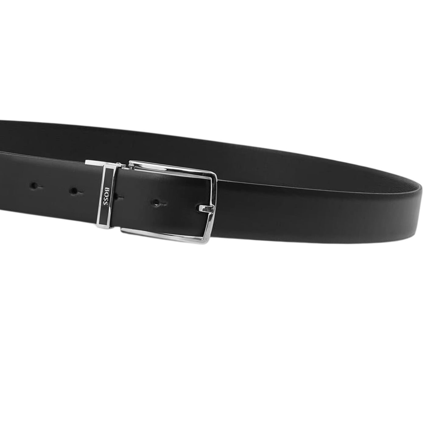 Black - Back - Boss Unisex Adult Leather Belt