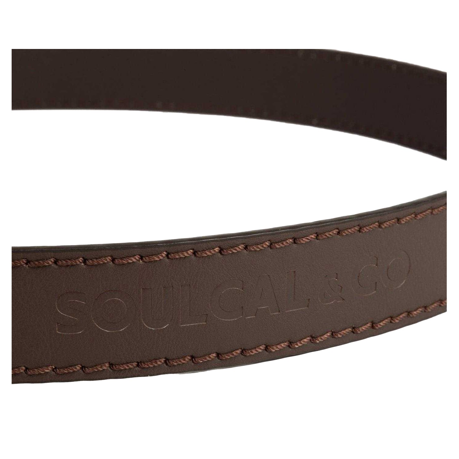 Tan - Side - SoulCal Logo Faux Leather Belt