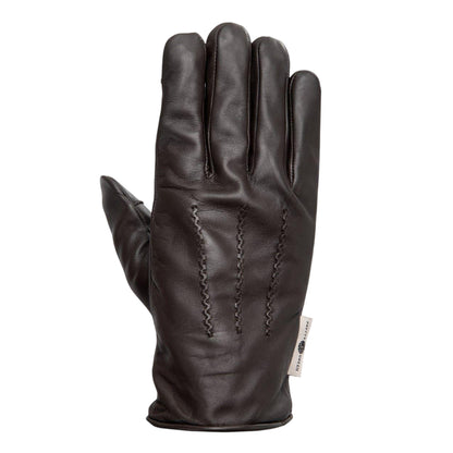 Brown - Front - Pretty Green Mens Sheepskin 3 Point Stitch Glove