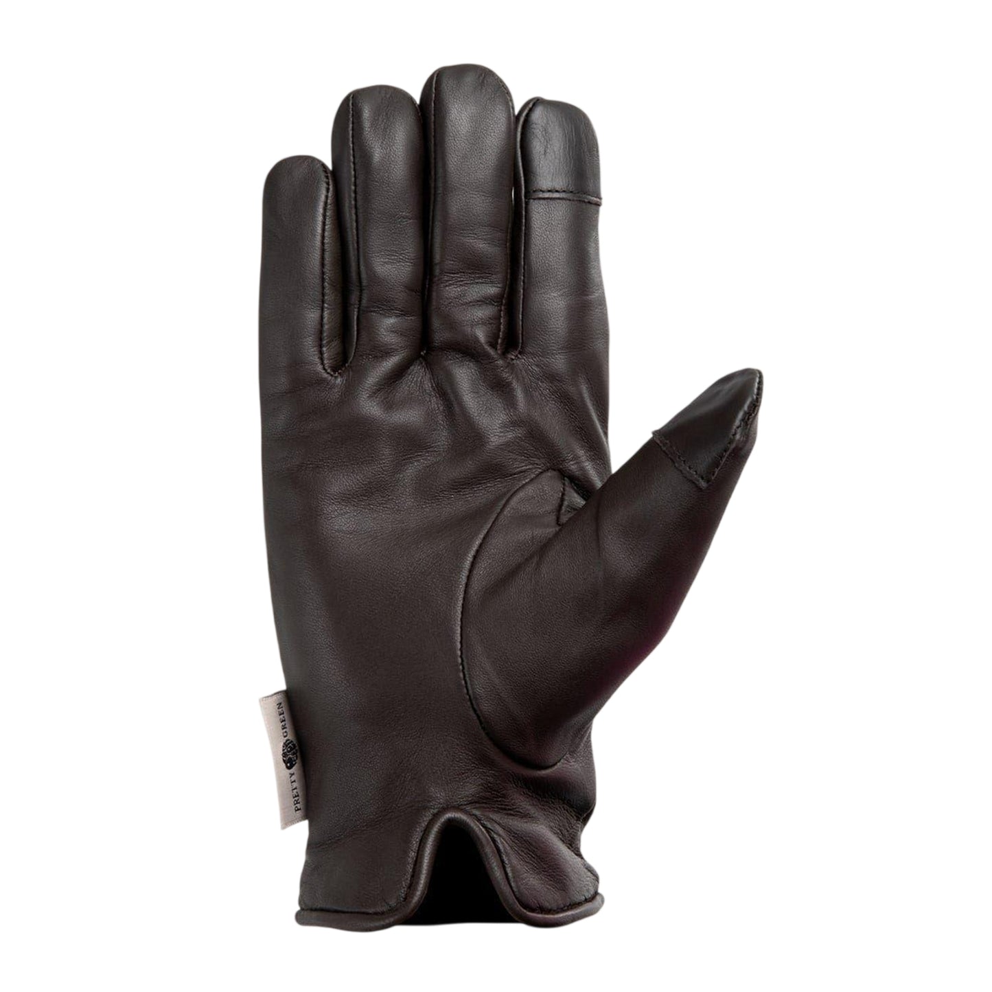 Brown - Back - Pretty Green Mens Sheepskin 3 Point Stitch Glove