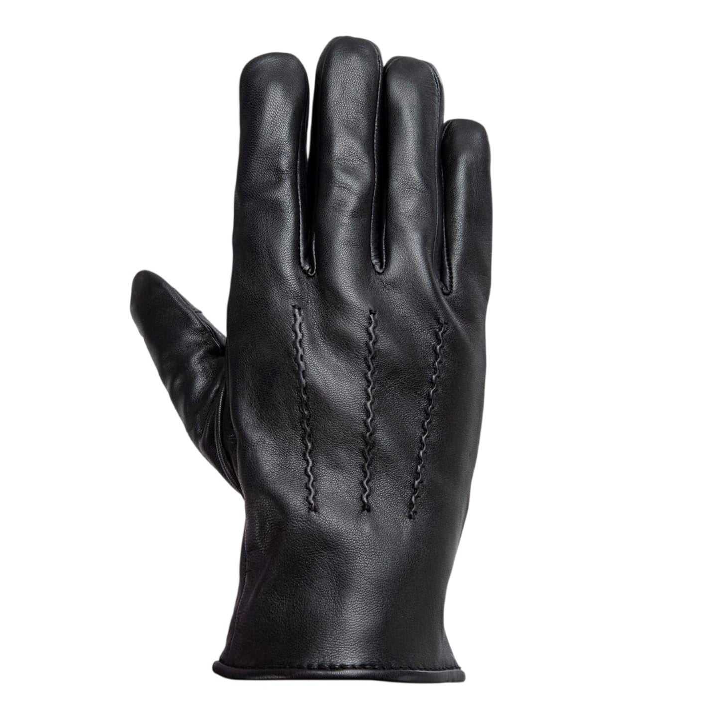 Black - Front - Pretty Green Mens Sheepskin 3 Point Stitch Glove