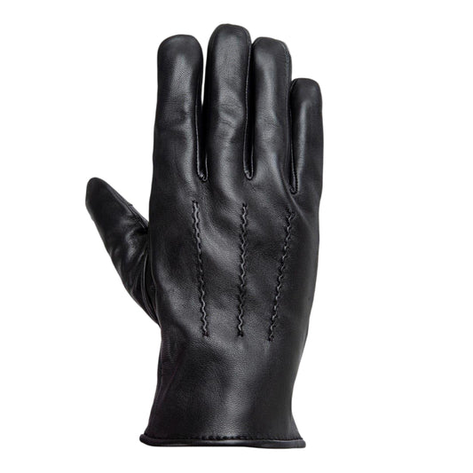 Black - Front - Pretty Green Mens Sheepskin 3 Point Stitch Glove