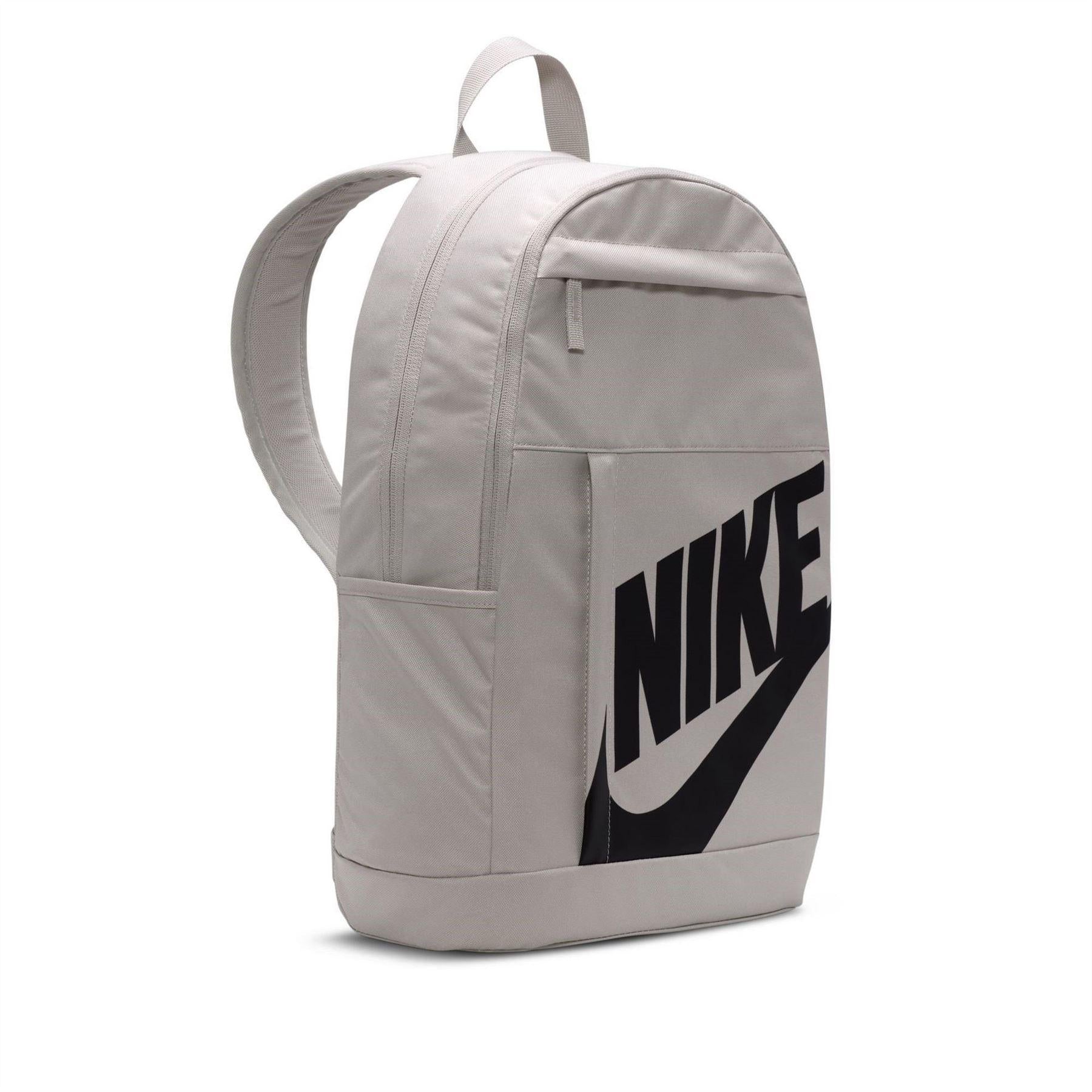 Grey - Side - Nike Logo Polyester Backpack