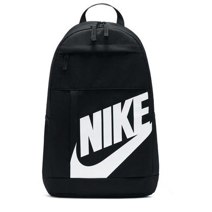 Black-White - Front - Nike Logo Polyester Backpack