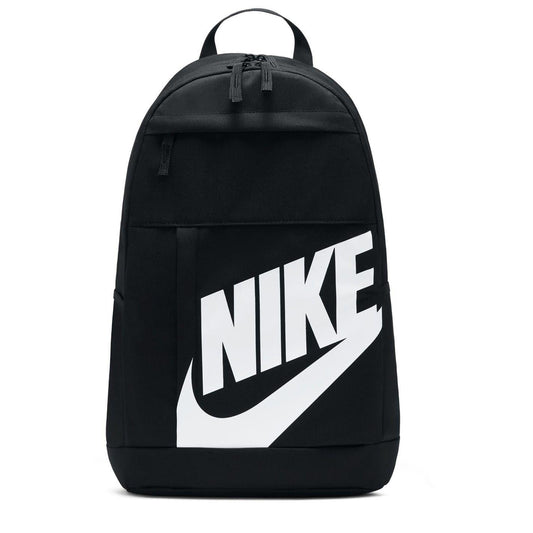 Black-White - Front - Nike Logo Polyester Backpack
