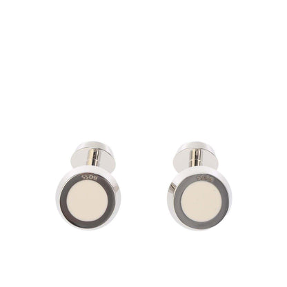 White - Front - Boss Mens Simony Polished Business Cufflinks