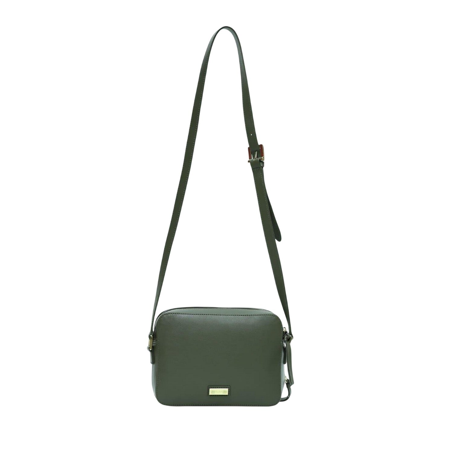 Khaki Green - Front - Biba Rachel Leather Crossbody Bag